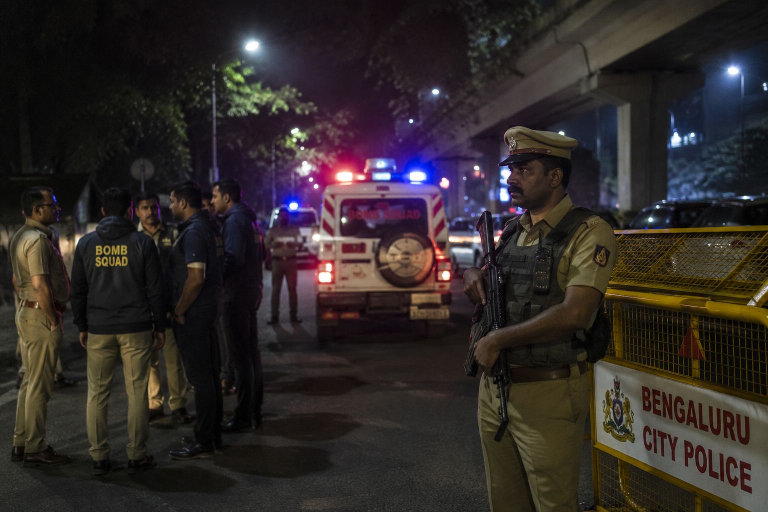 Police and bomb squad near PM Modi event venue in Bengaluru after explosive recovery
