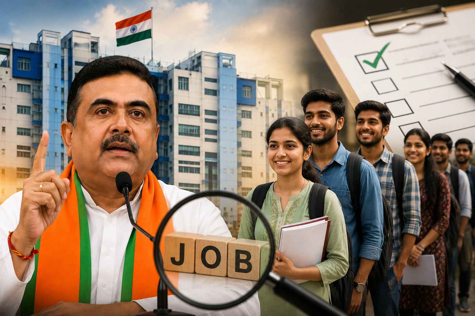সরকারি চাকরির বয়সসীমা বৃদ্ধির ঘোষণা করছেন শুভেন্দু অধিকারী