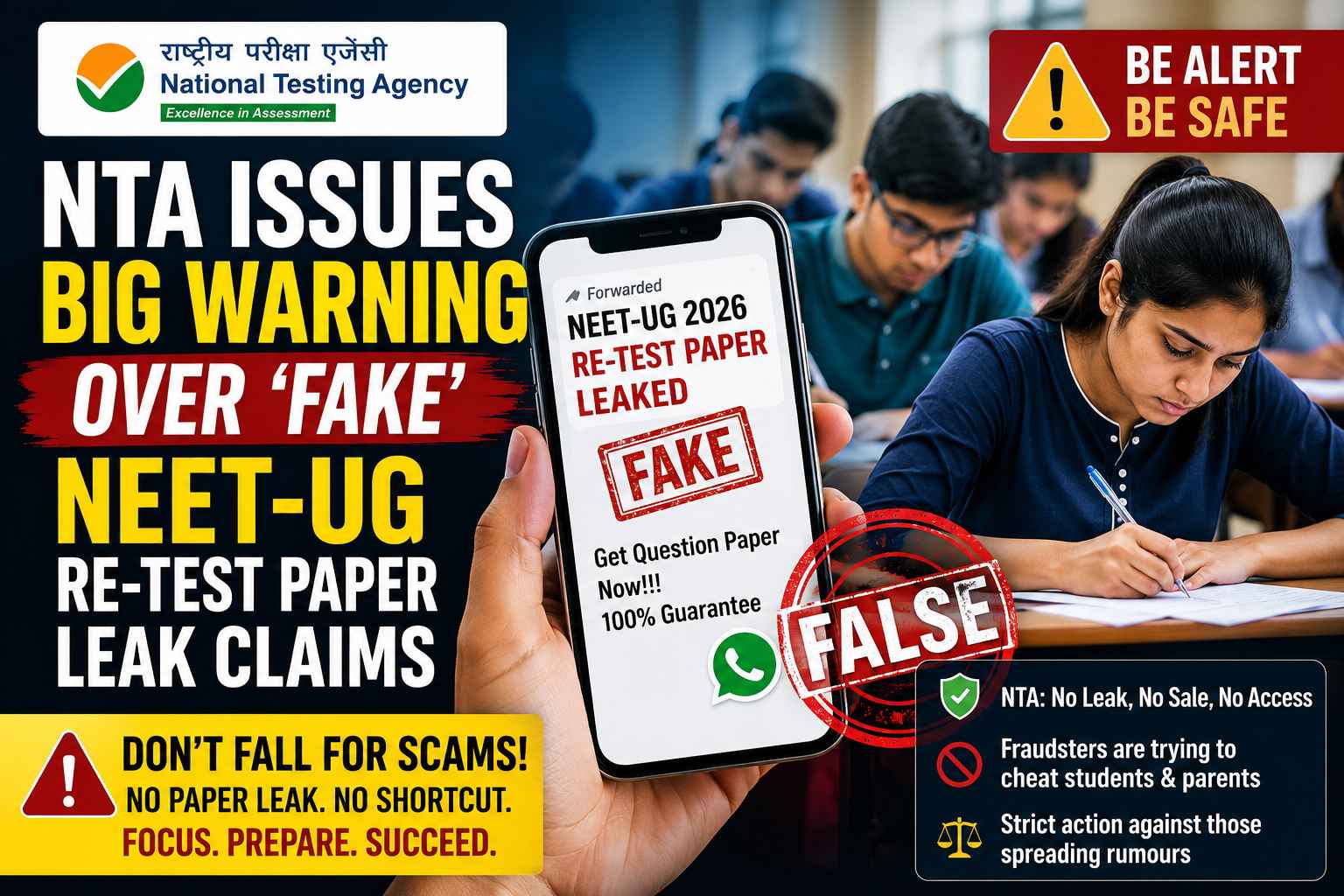 NTA warns against fake NEET UG paper leak claims