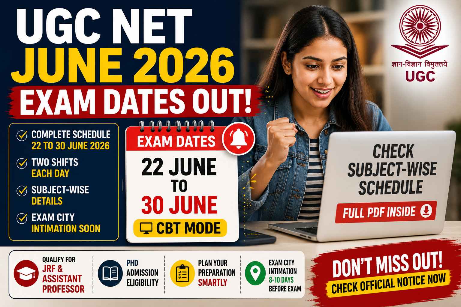 UGC NET June 2026 exam schedule released