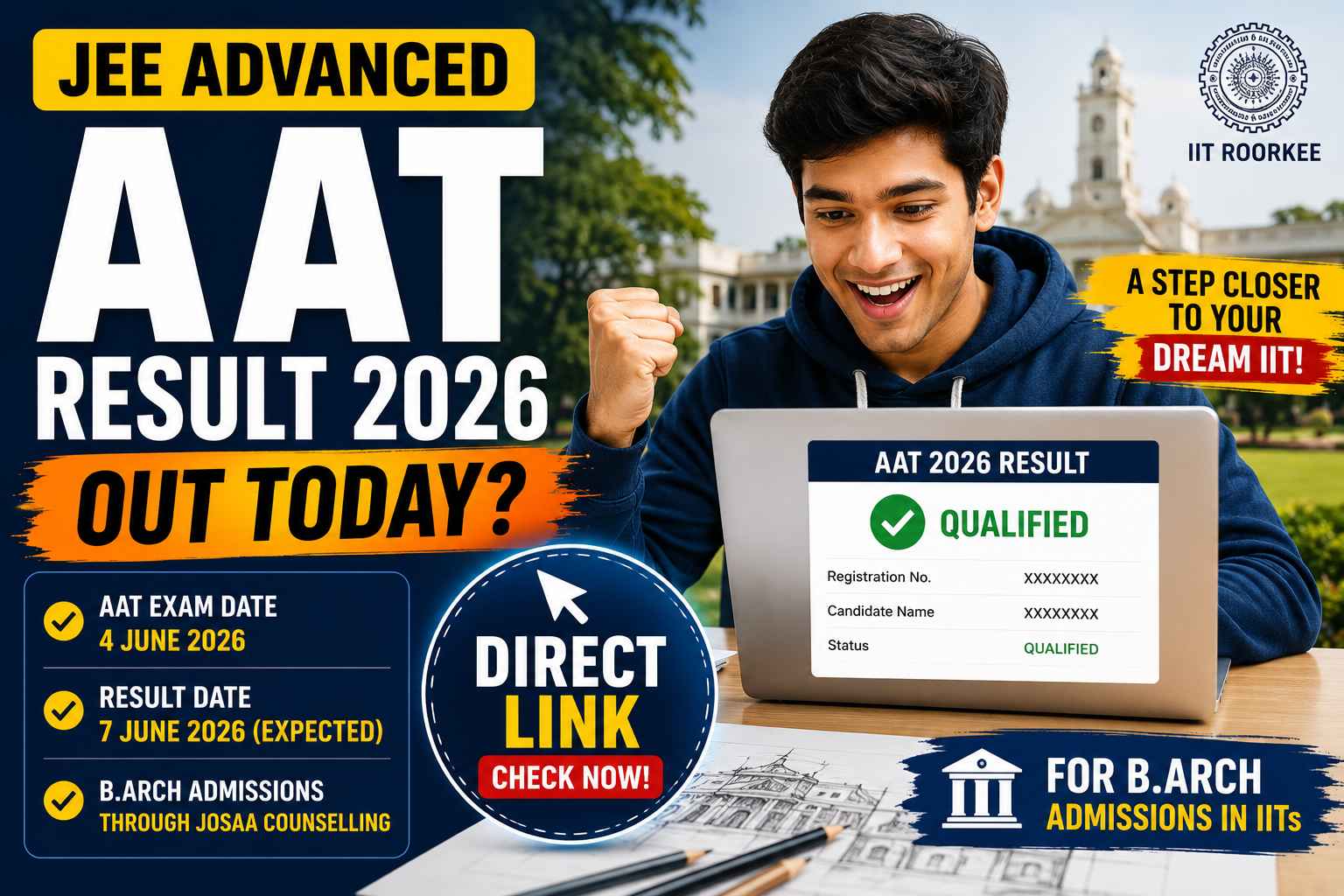 JEE Advanced AAT Result 2026 declared